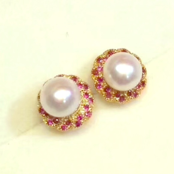 Jewelry - 7-8mm, near round, Cultural Pearl Earrings, S925
